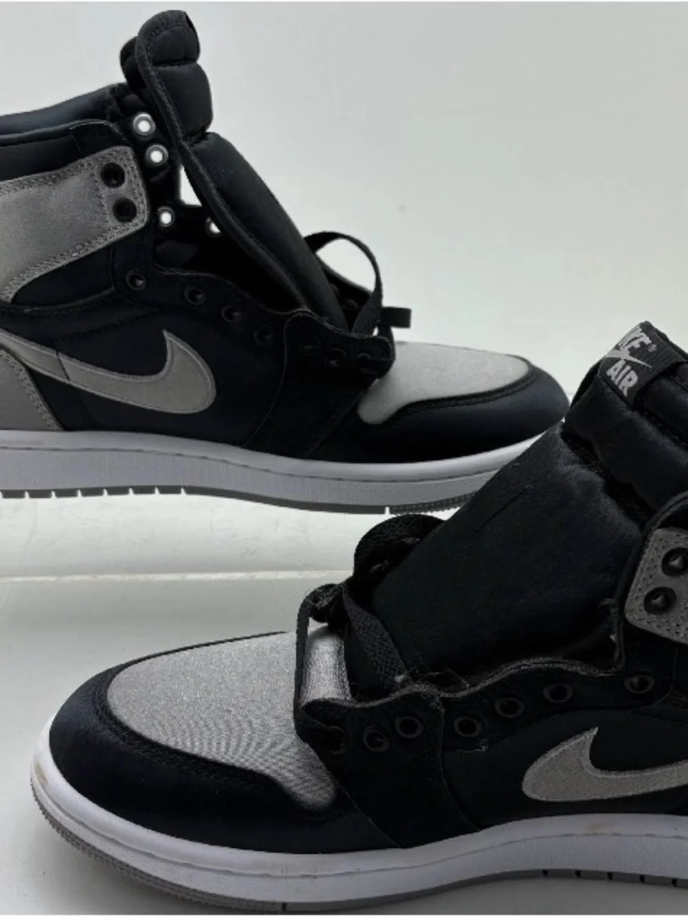 Jordan Kids Black and Silver High-Top Sneakers